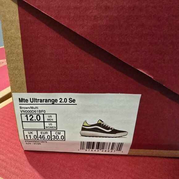 Vans Mte Ultrarange 2.0 Shoes VN000D61BF0 DARK BROWN Mens Size 12 NEW SKATE HIKE - Picture 10 of 16